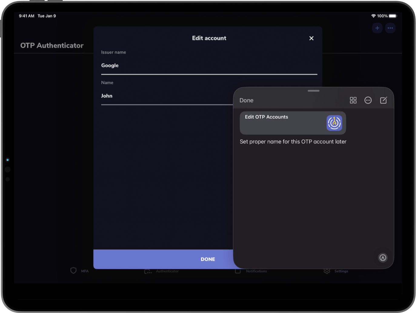 Live text Screen