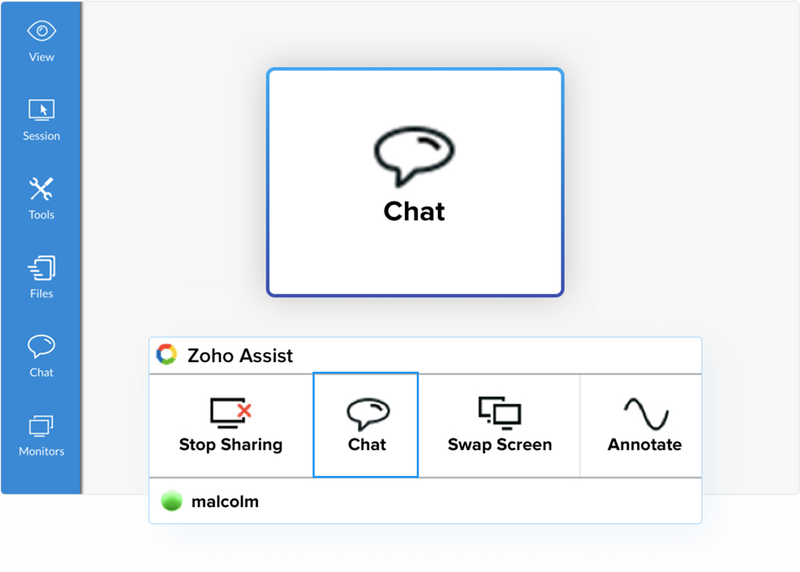 Chat instantly in Mac remote desktop - Zoho Assist TITLE : Chat instantly in Mac remote desktop 