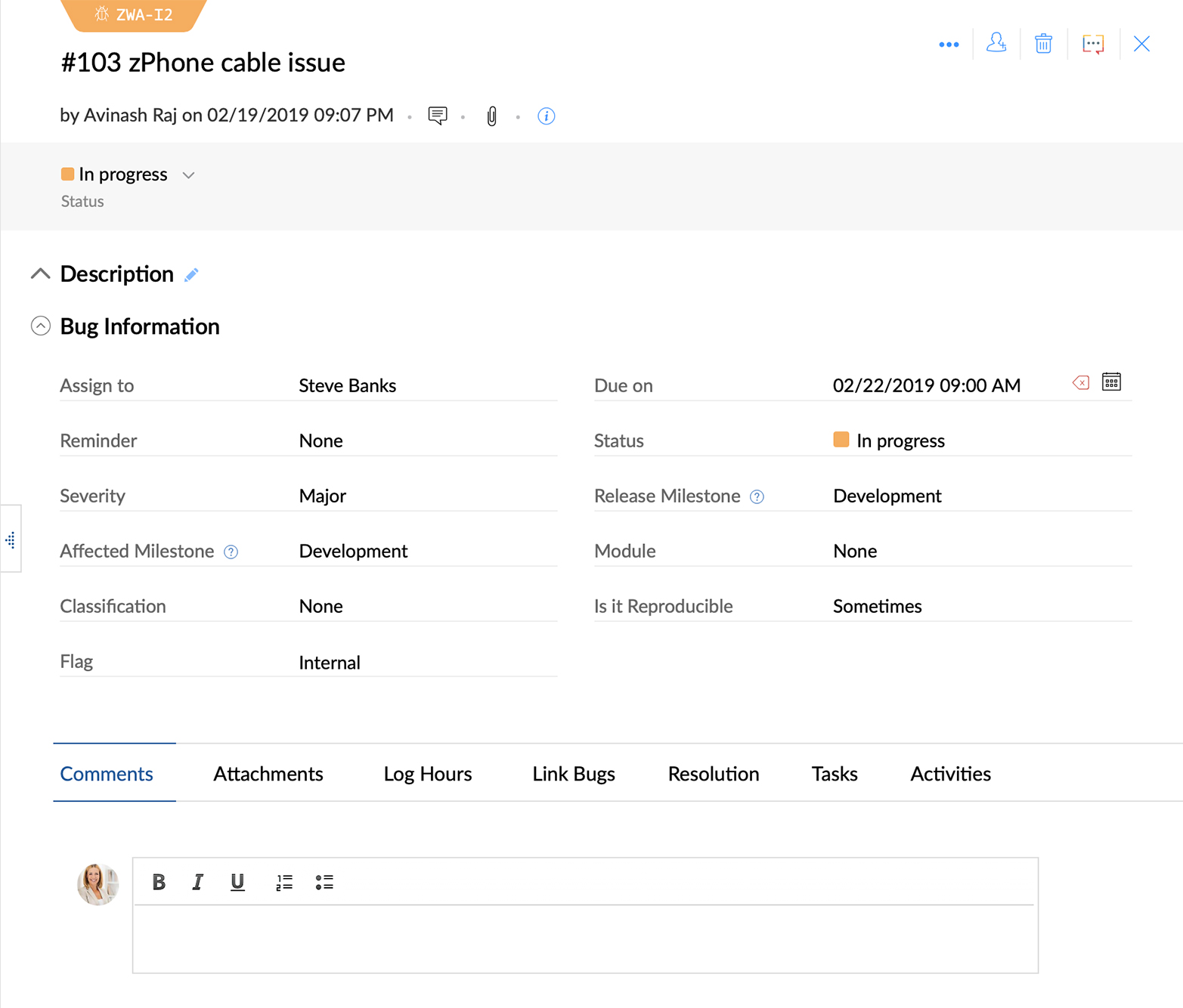 bug tracker info