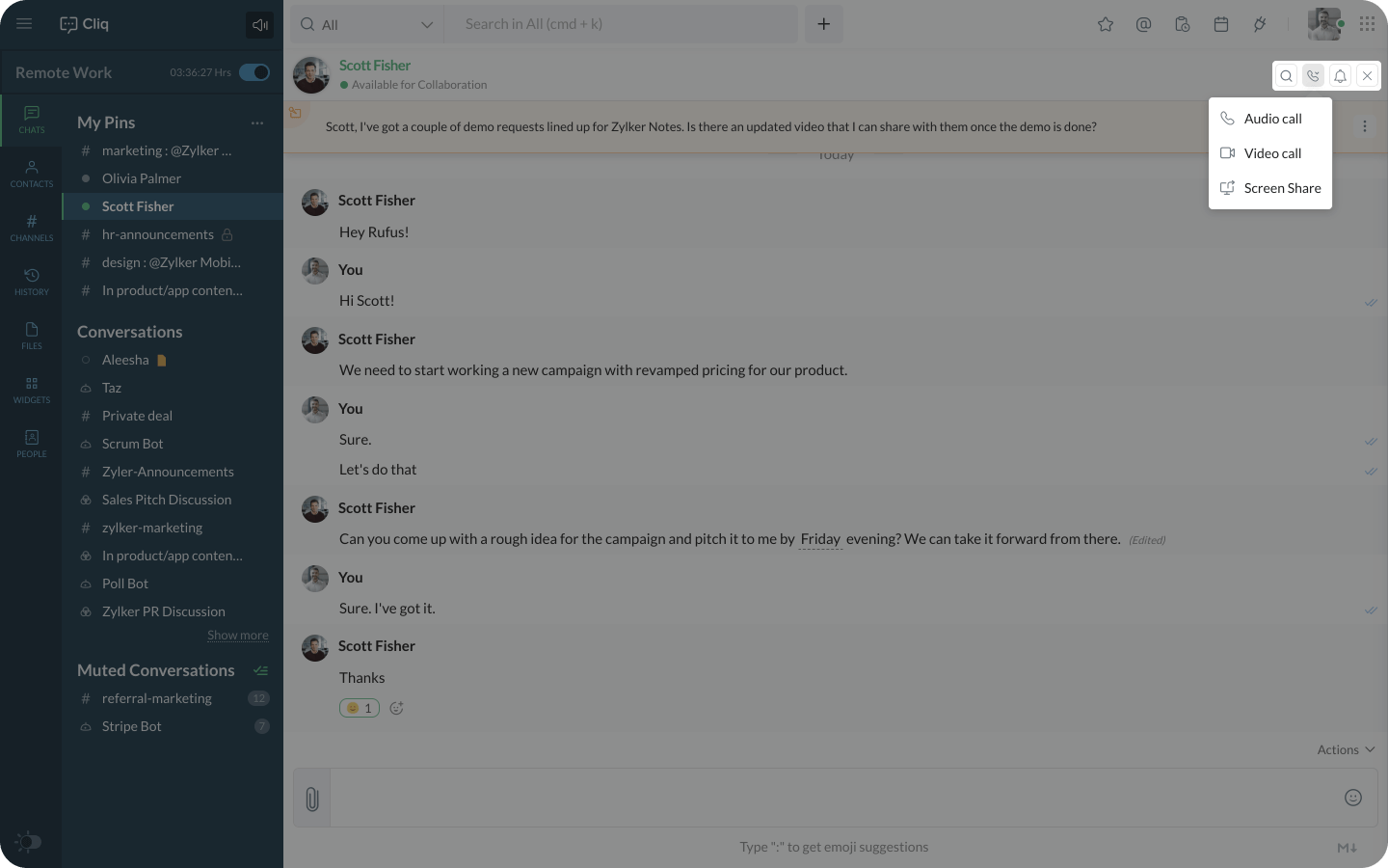 Collaborate Over Audio / Video Calls