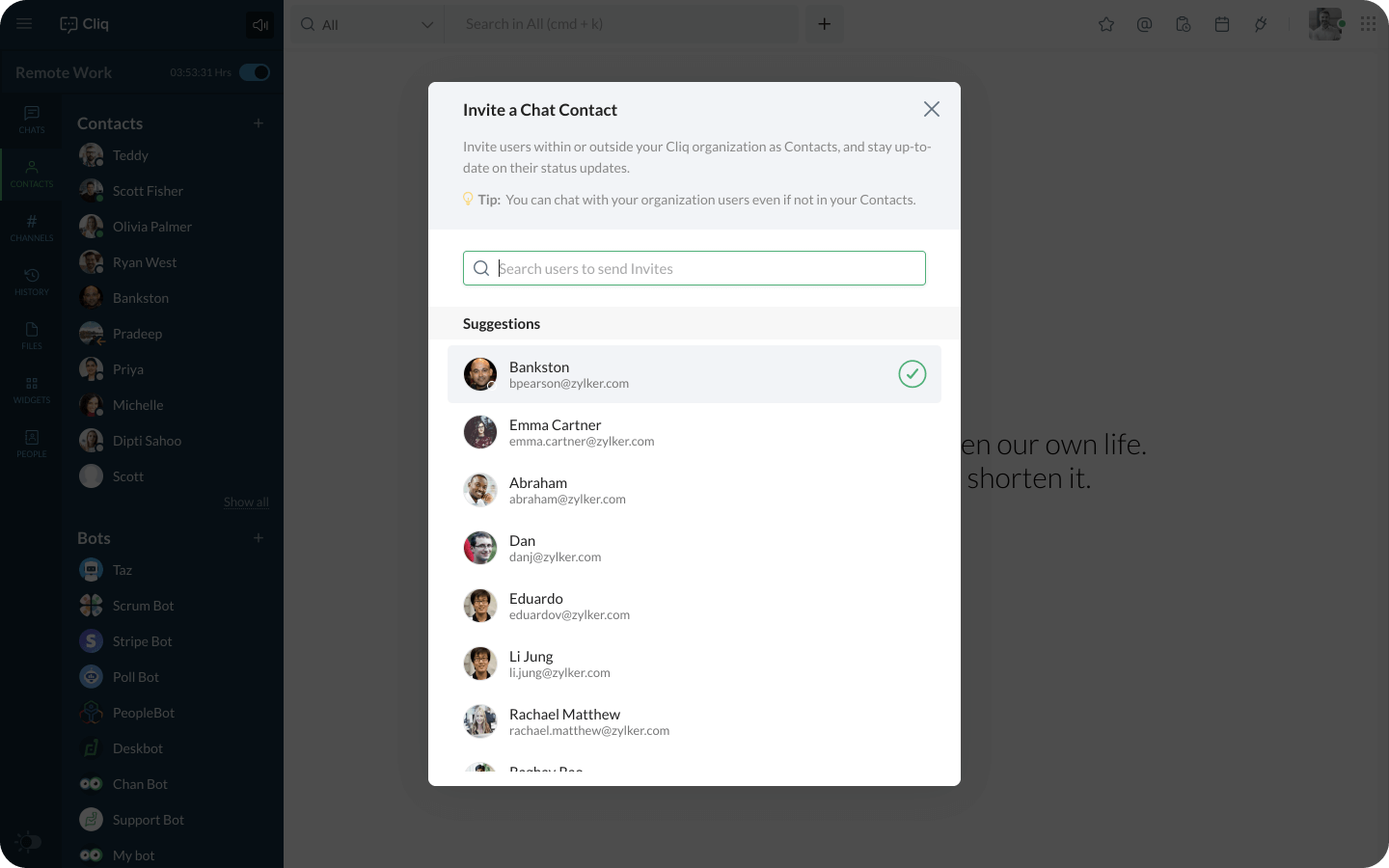Send Contact Invite