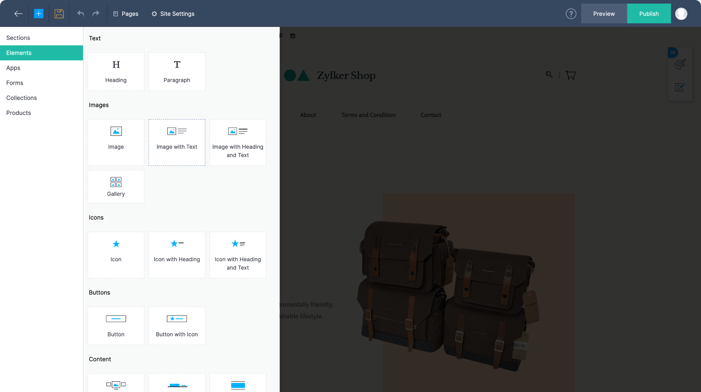 Landing page builder