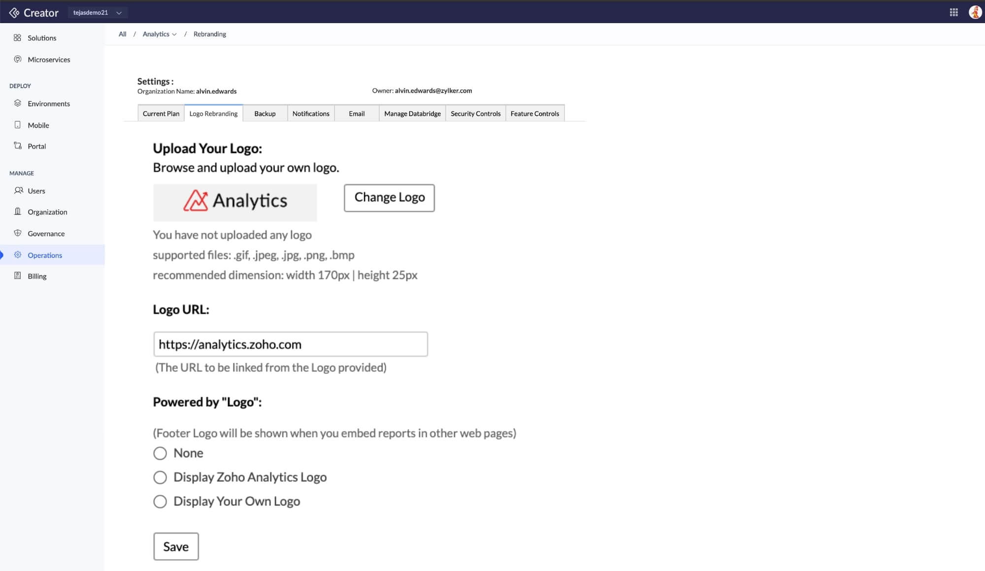Rebrand the app to reflect your company's values