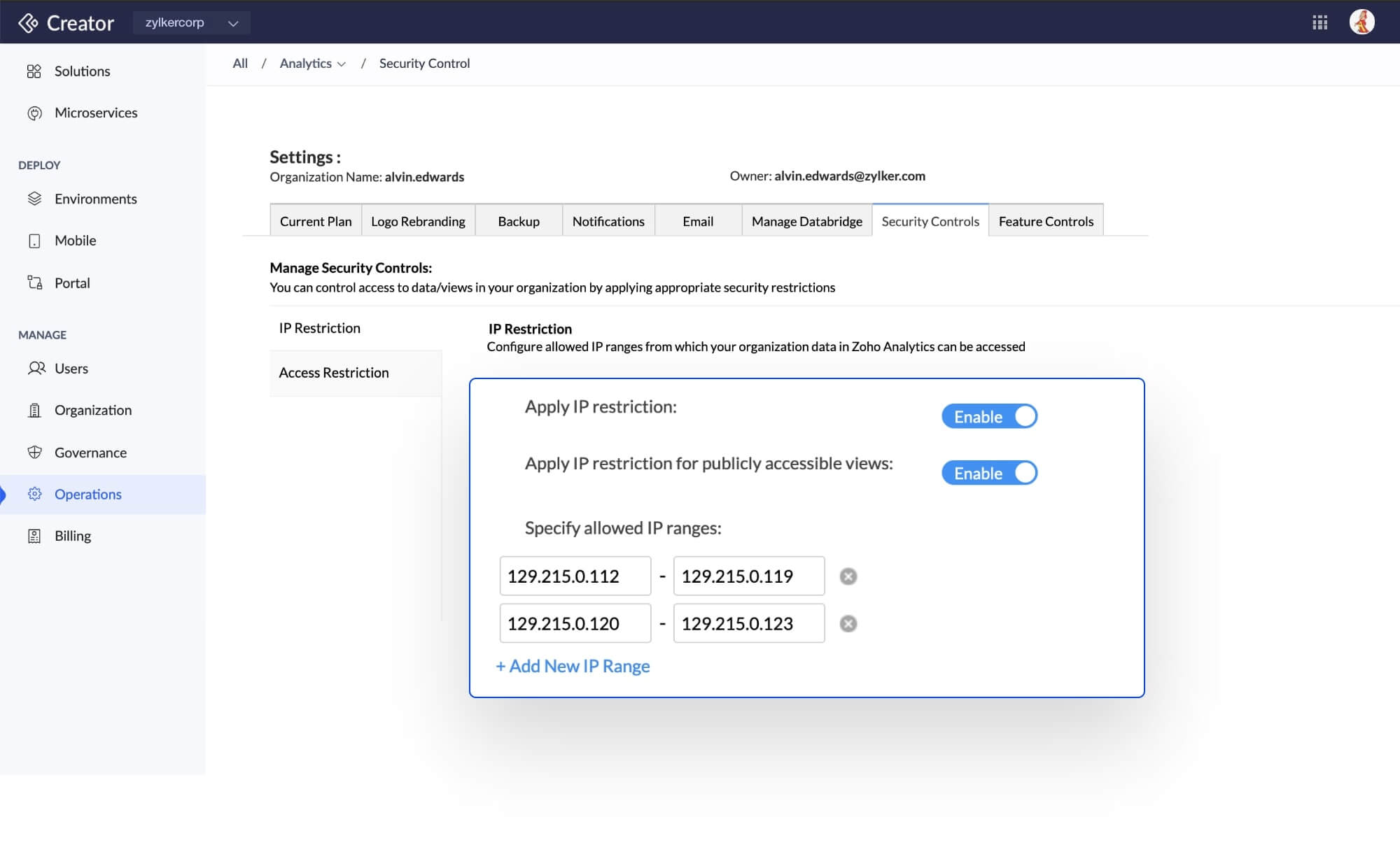 Regulate access to apps with security controls