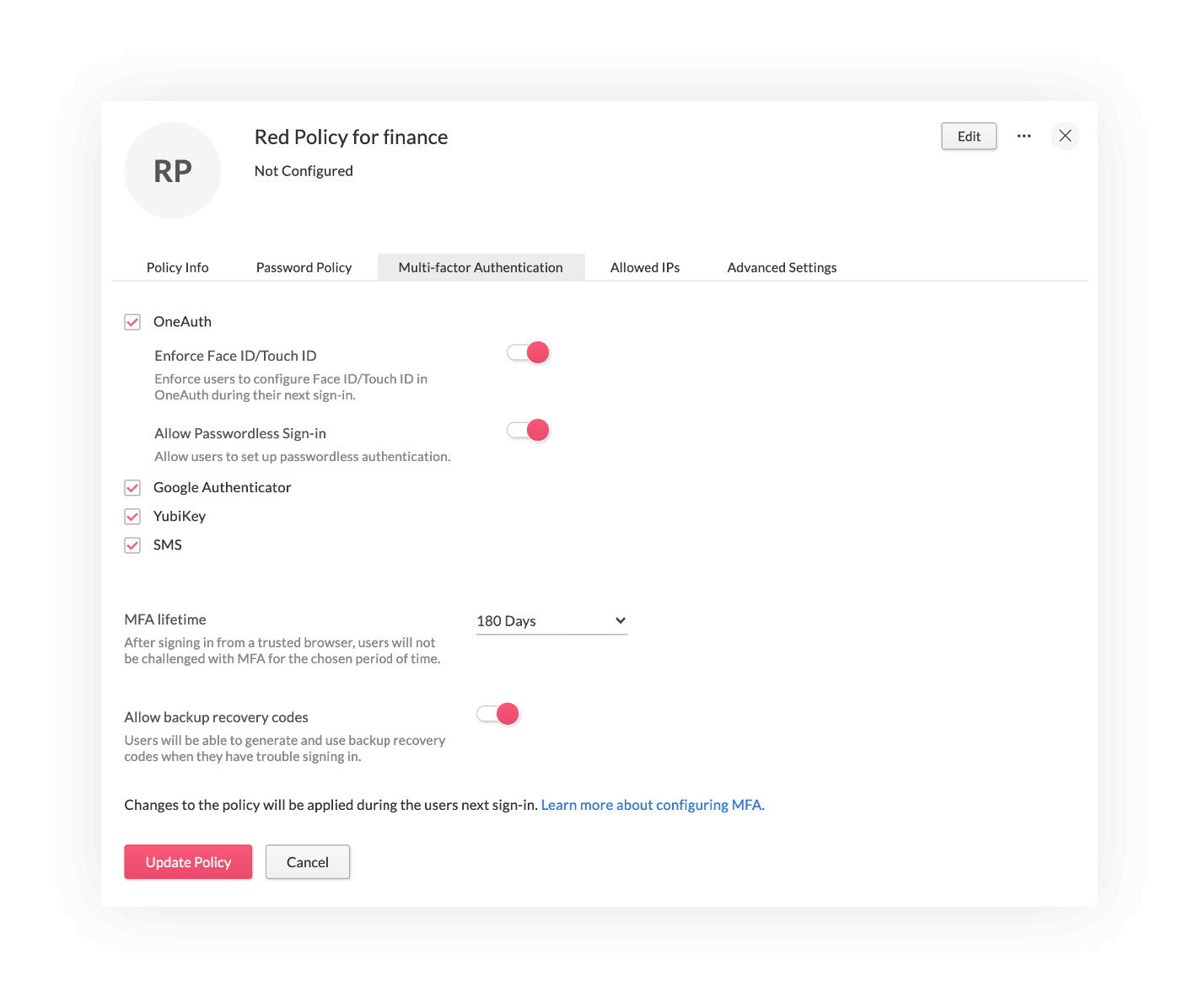 Security policies