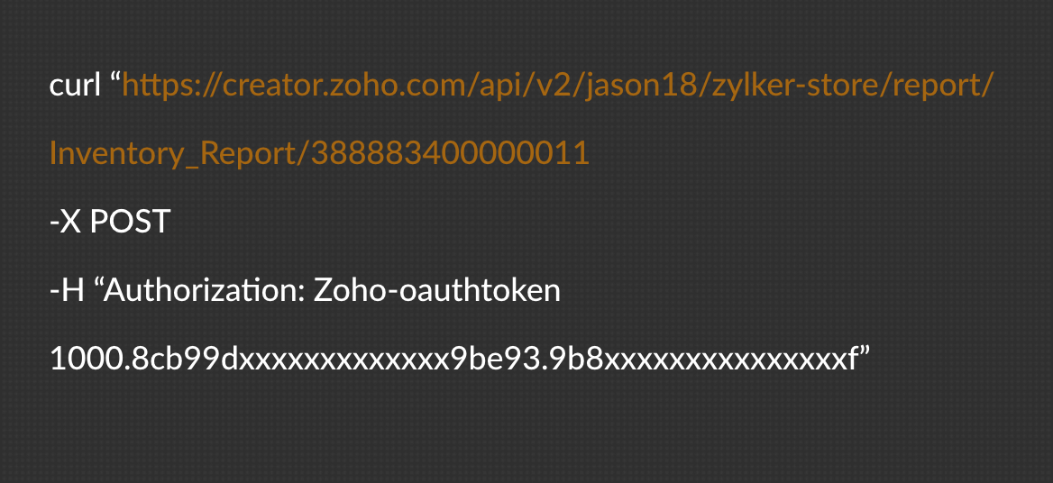 API de Zoho Creator