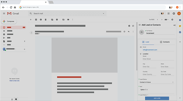 L'estensione per Chrome aggiunge direttamente lead e contatti non appena li trovi