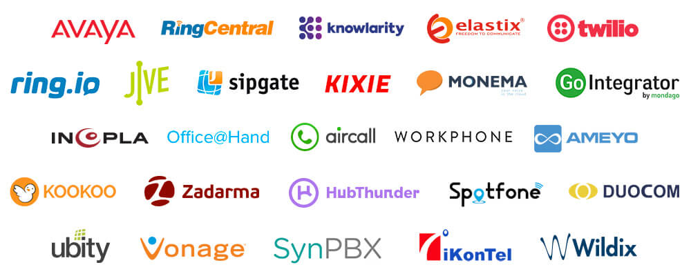 Zoho CRM integrates with 50+ telephony providers