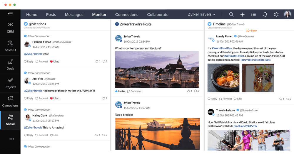 Suivez l'activité des visiteurs sur votre site Web avec Zoho CRM Plus.