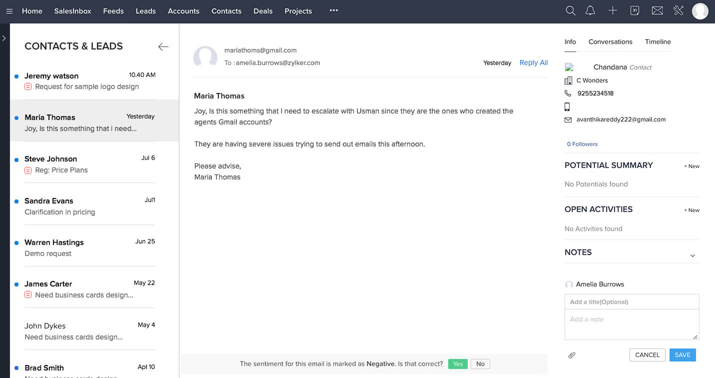 Email Sentiment analyse screen
