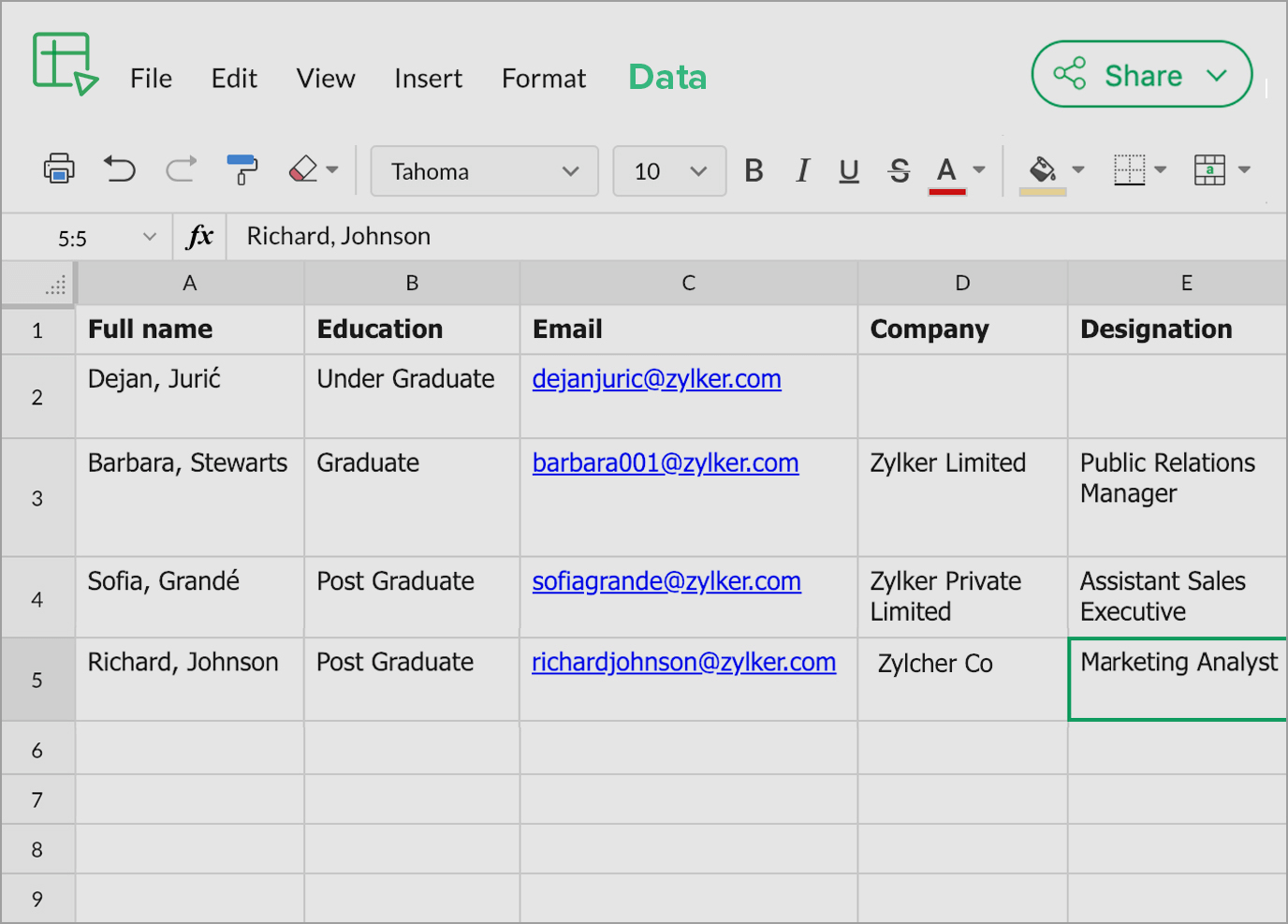 Collect form submissions in spreadsheet