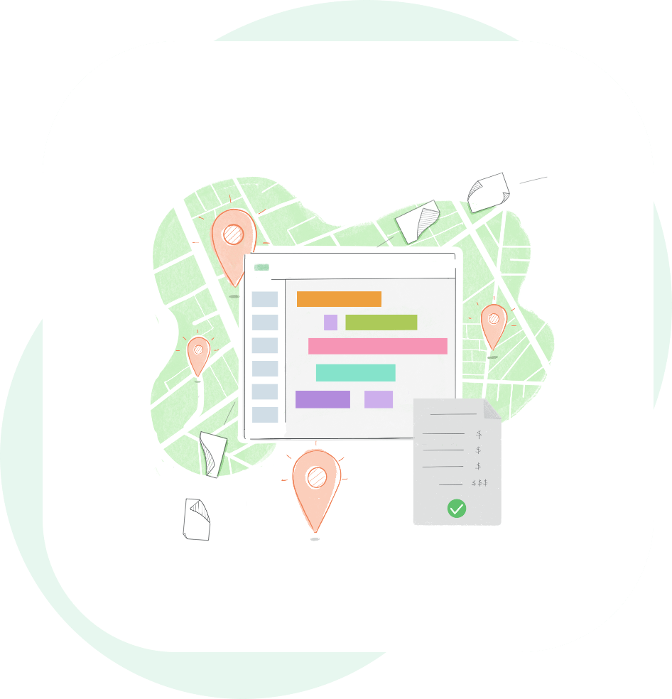Schedule jobs using Gantt and Maps