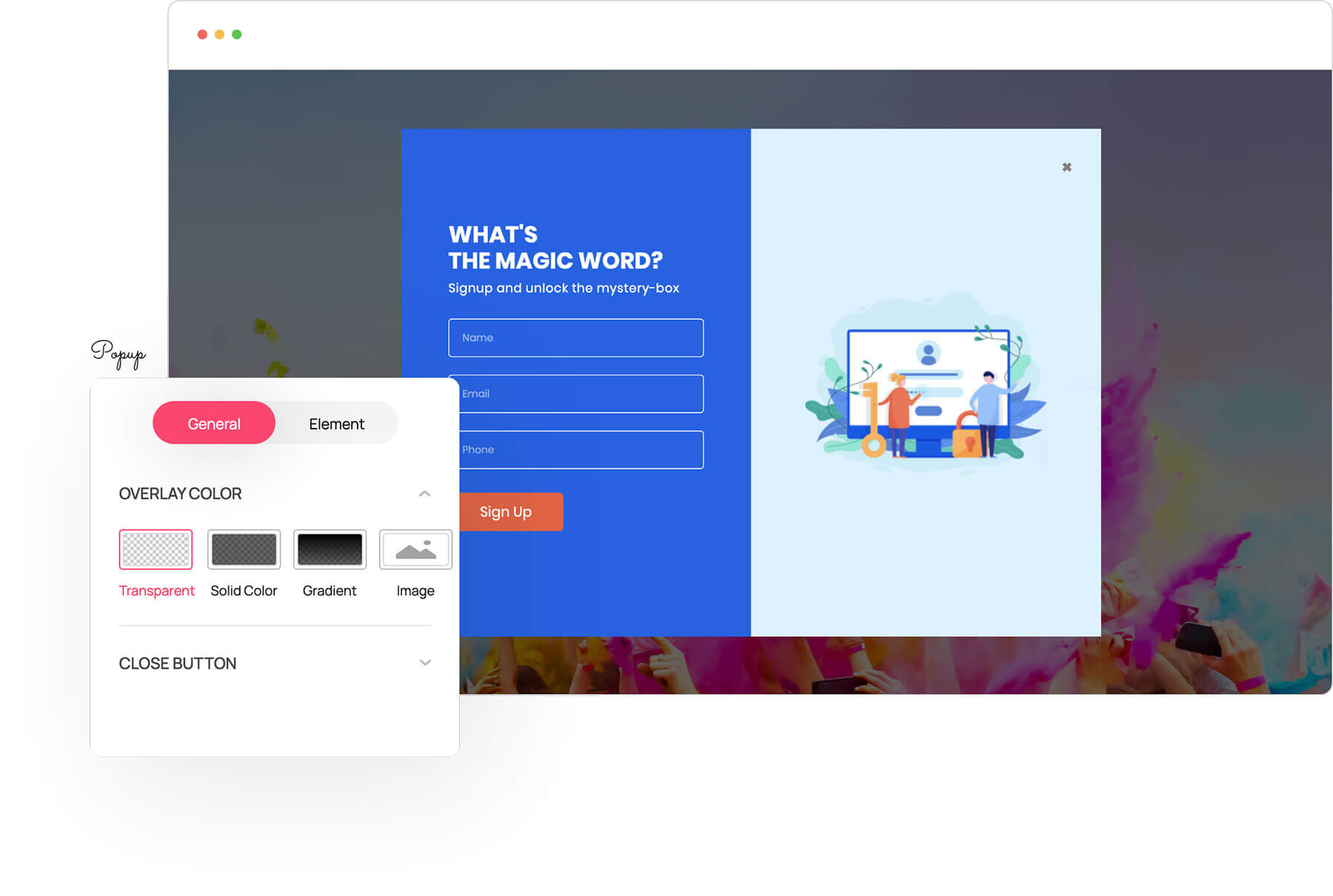 contextual popups