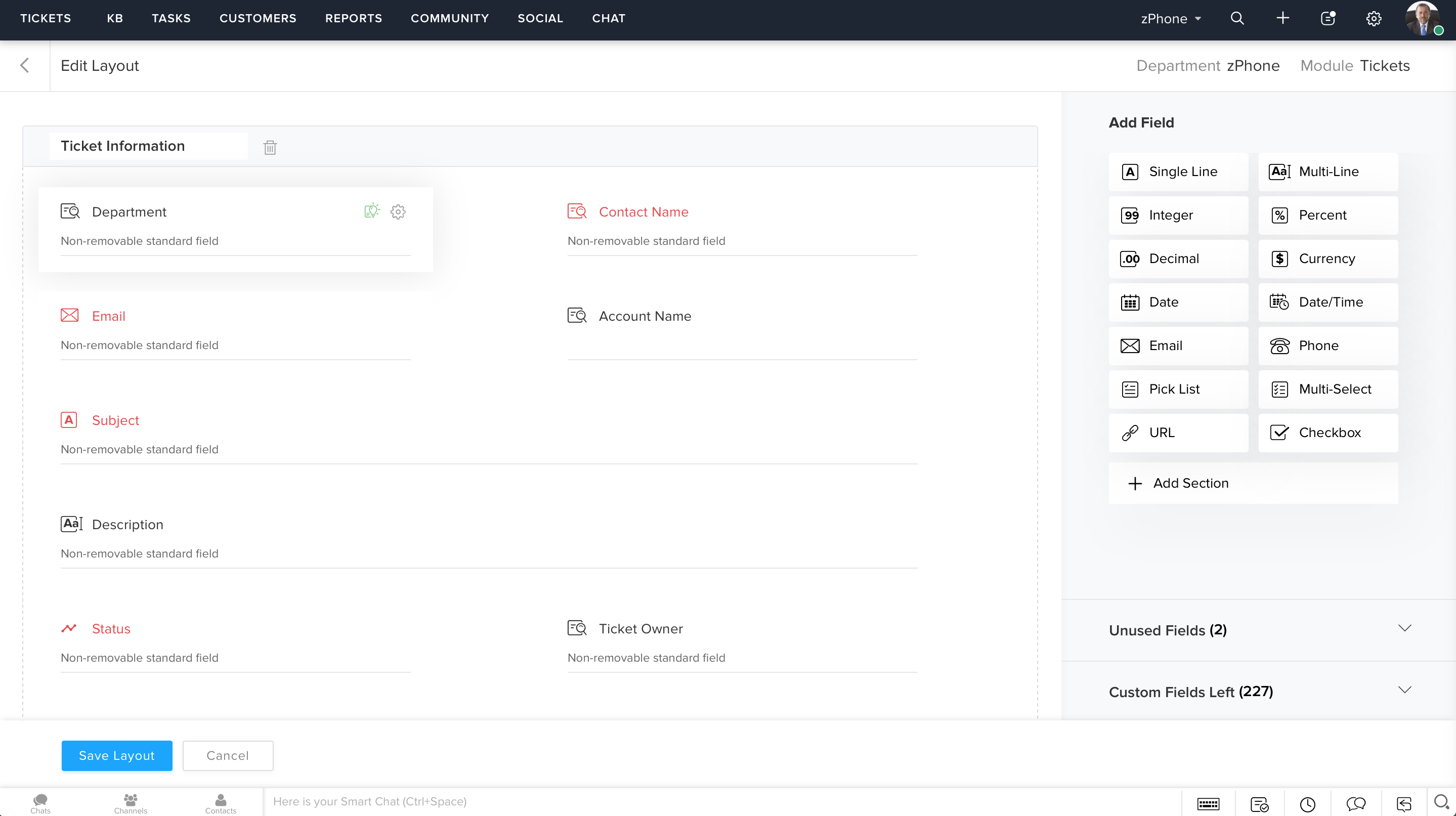 Customize Layouts