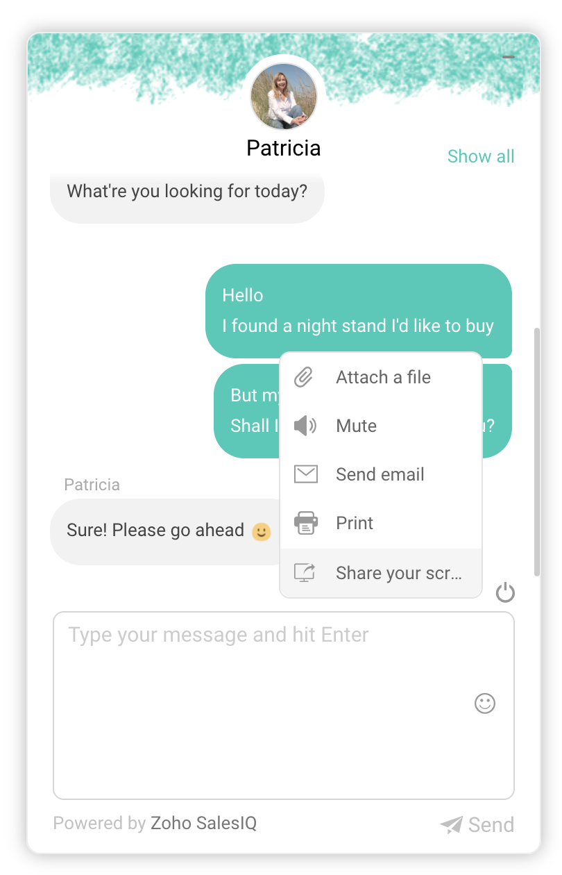 live chat window