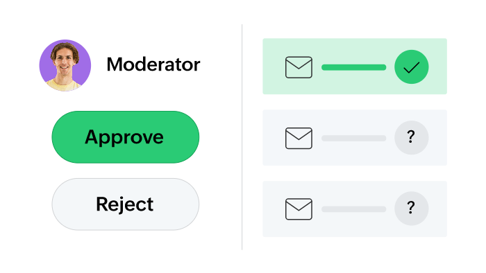 Email moderation for group management
