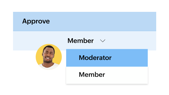 Adding moderators for group management