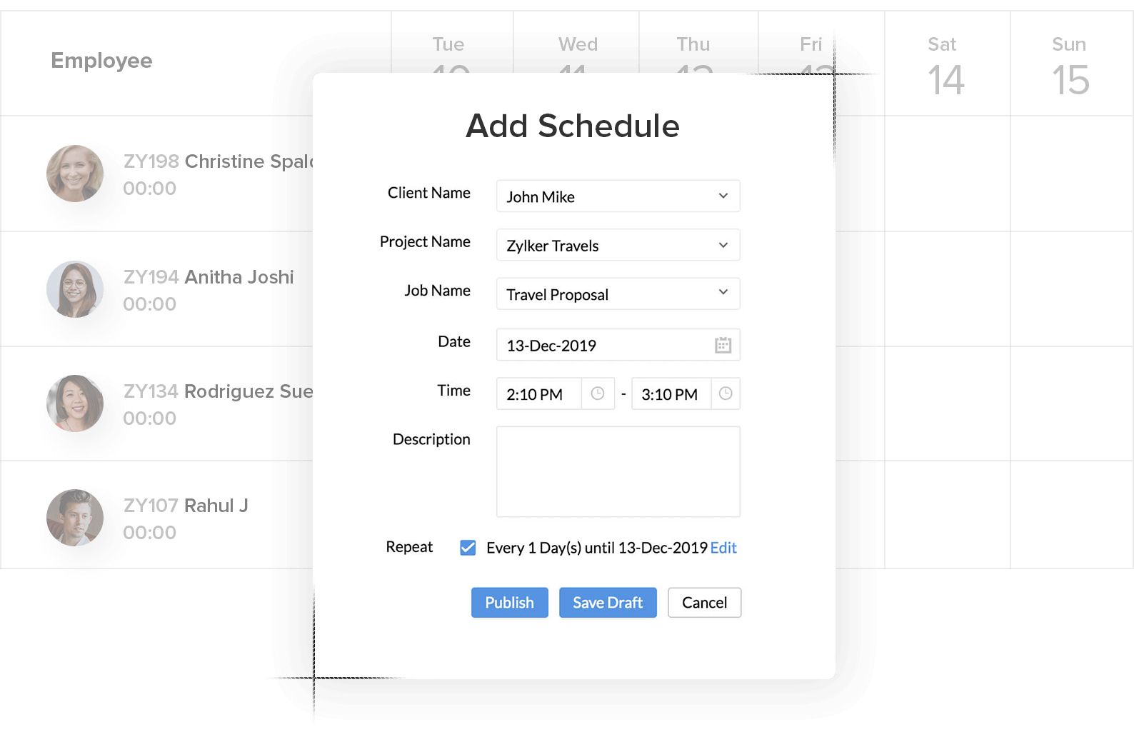 Track timesheet