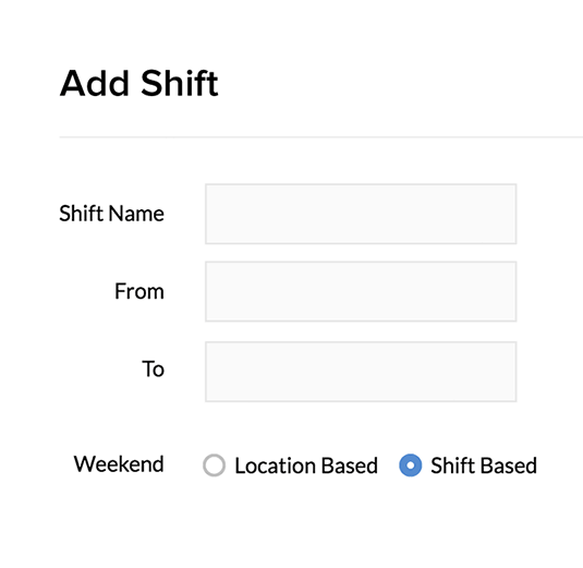 zoho people add shift