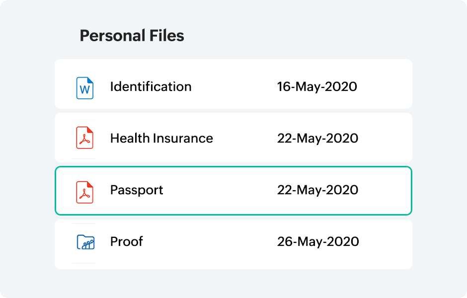 Zpeople space for personal files