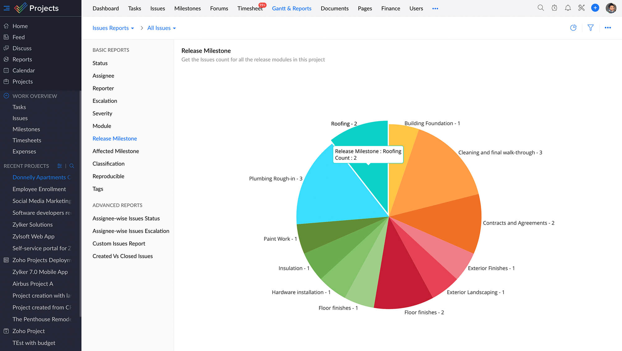 Comprehensive issue reports