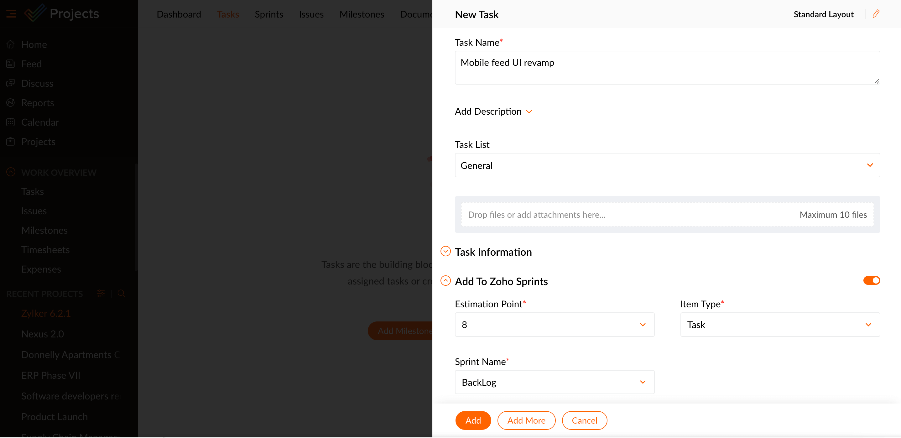 Associate files to tasks