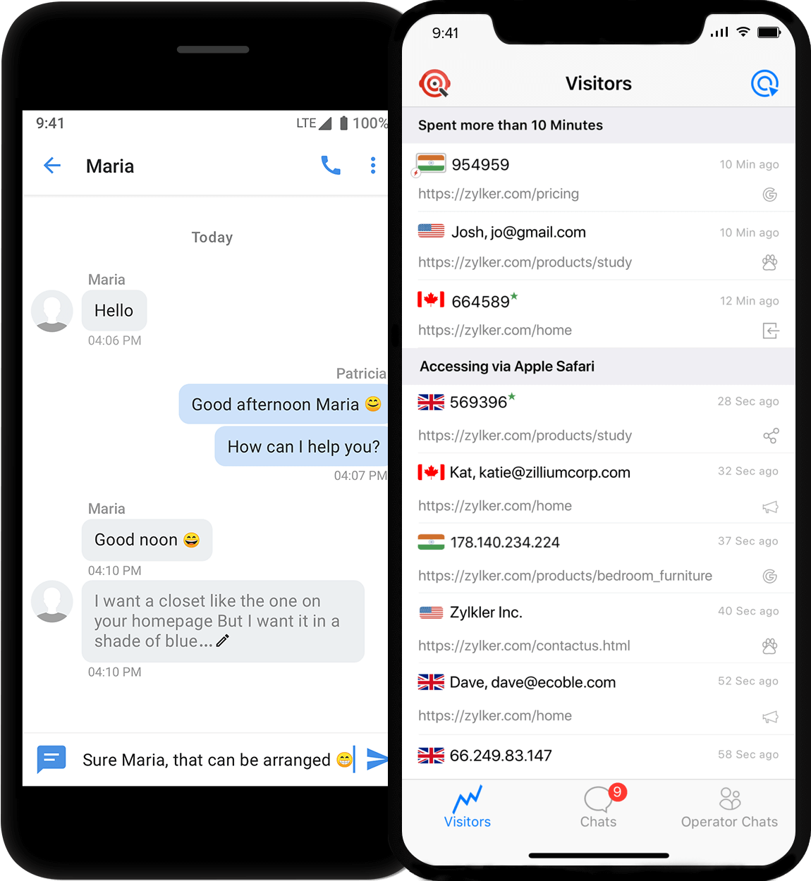 Website Visitor live chat app