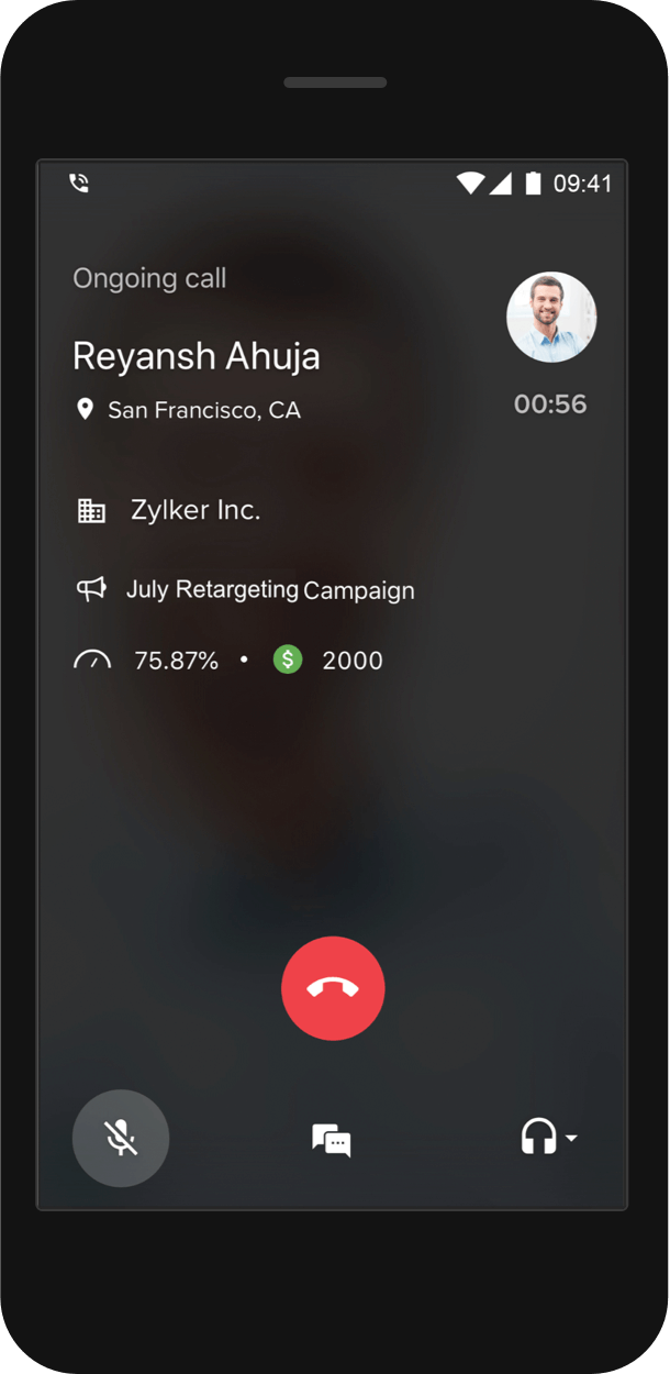 Audio calls with mobile live chat app