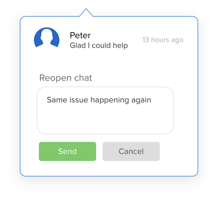 Give customers access to their chat history