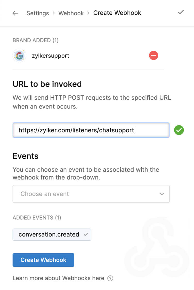 ทำการเชื่อมต่อด้วย Webhooks