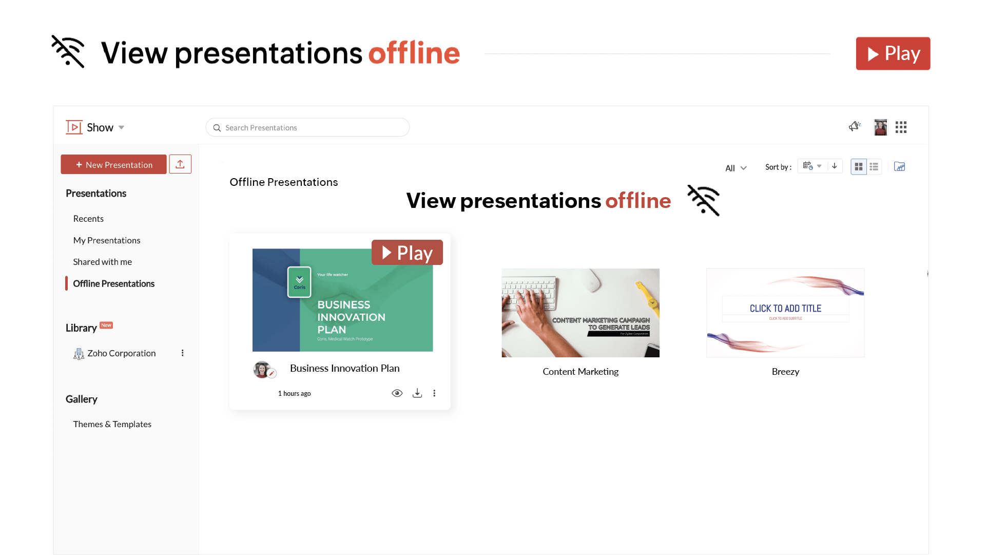 view presentation offline