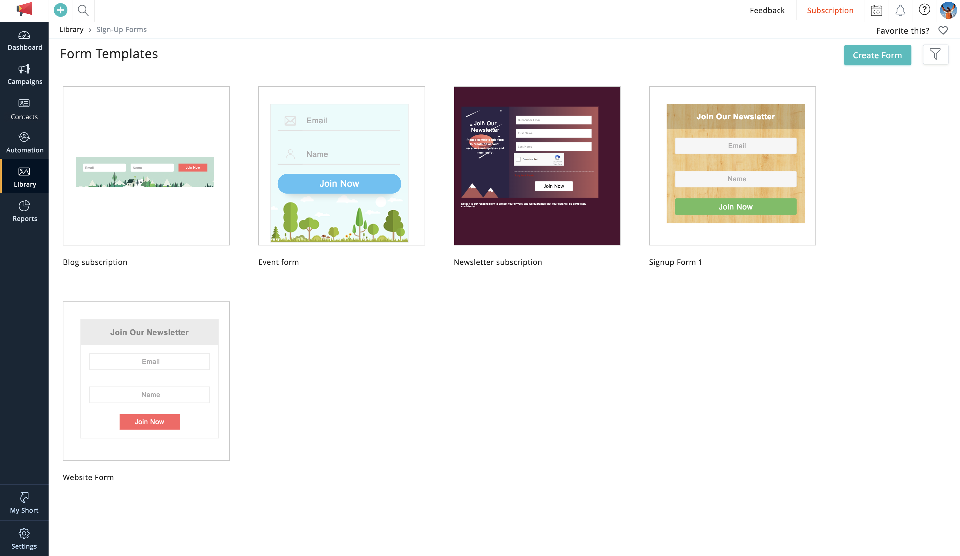 Signup Form Library