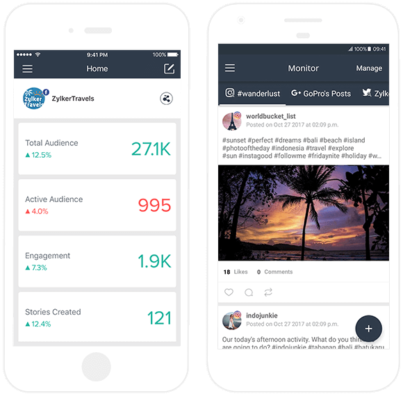 Applications mobiles Zoho Social