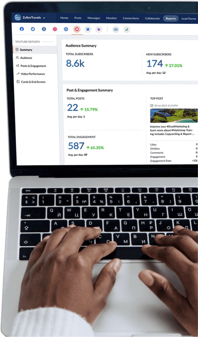 Zoho SocialでYouTubeチャンネルを効果的に管理