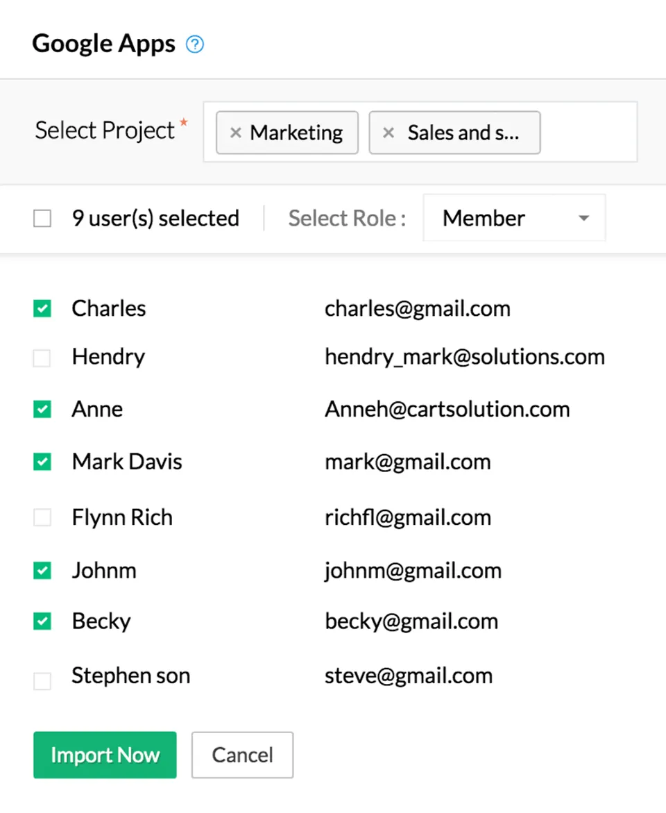 Import users from Google