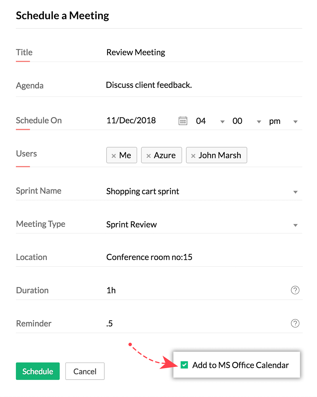 Add Meetings to Outlook Calendar