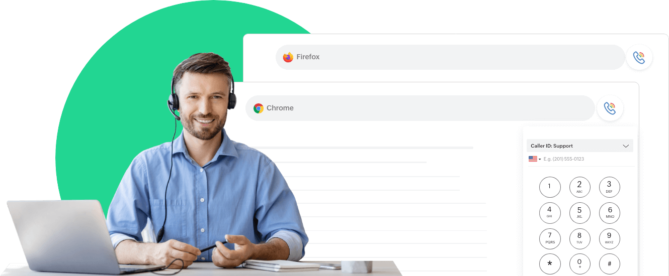 Seamlessly integrate your Zoho Voice phone system with CRM and helpdesk systems.