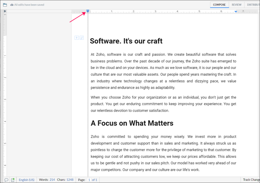 Set Indent Using Ruler Set Indent Using Ruler