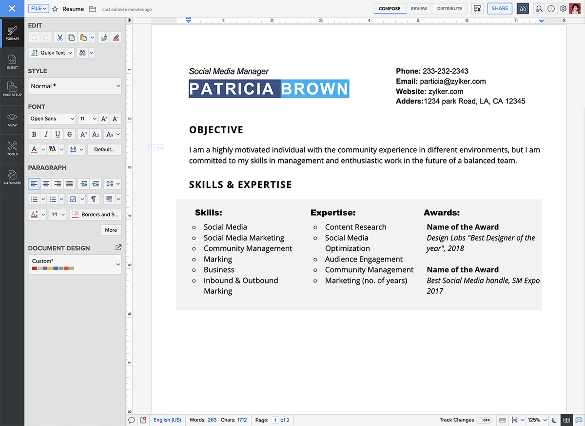 Compatibilité MS Word