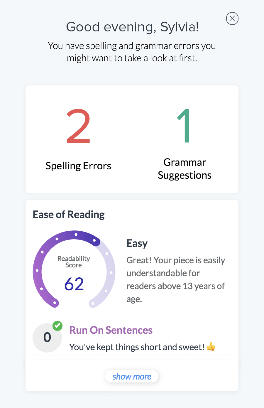Improve your writing with Zia