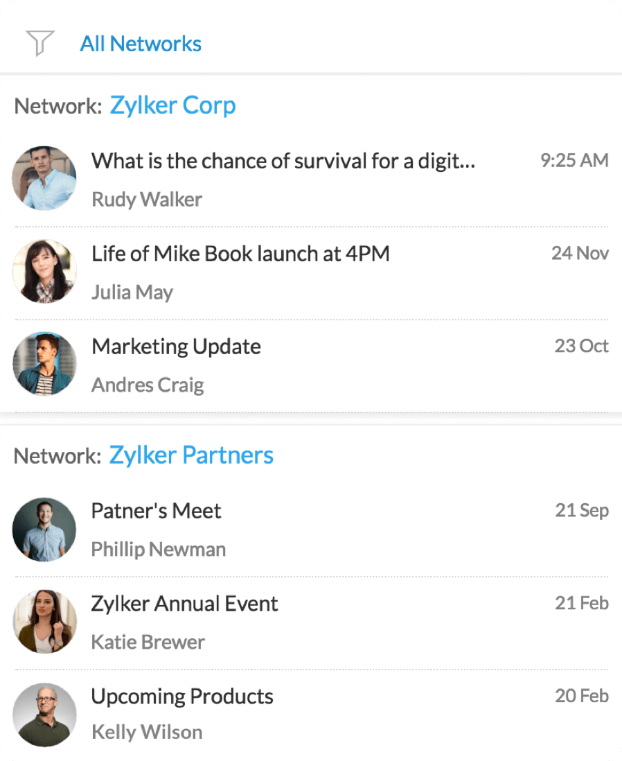 Search across multiple networks