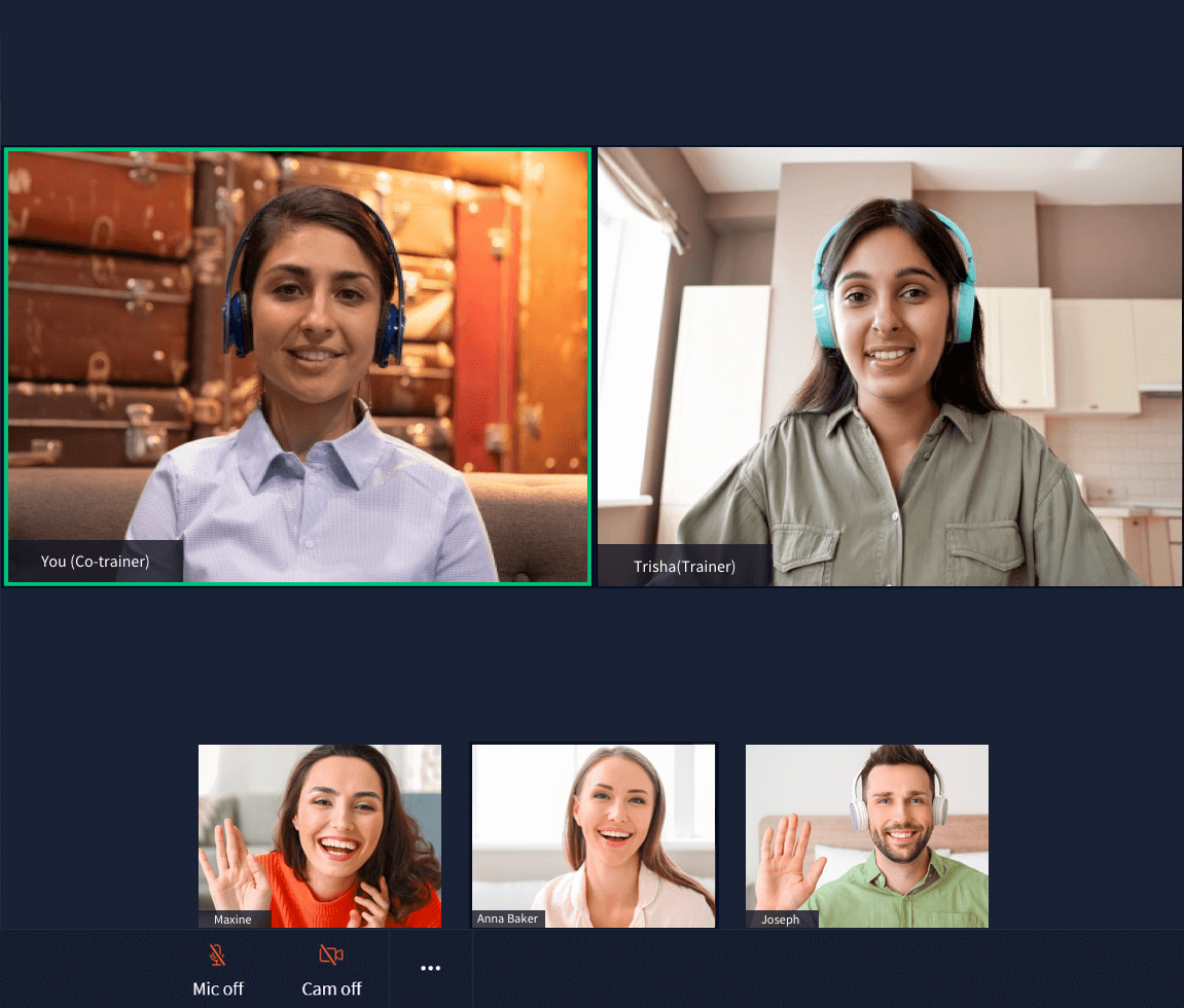 Host training classes in real-time
