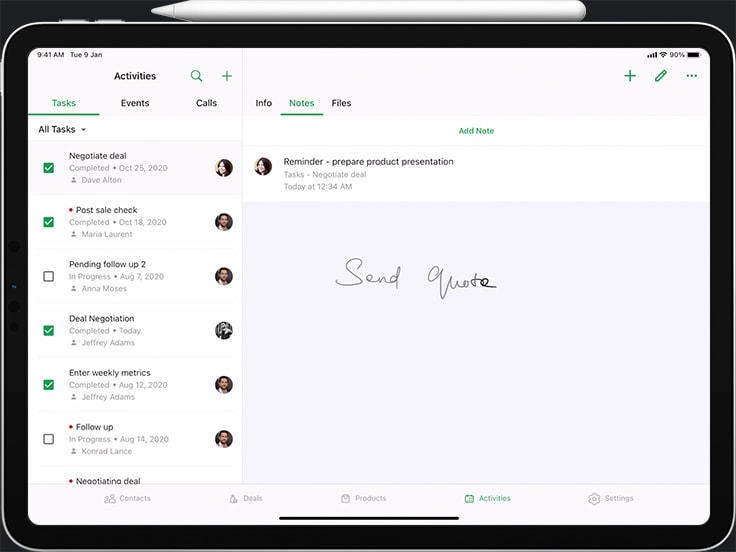 Apple Pencil Scribble in CRM - Bigin by Zoho CRM