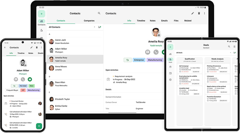 Adaptive layout - Bigin by Zoho CRM