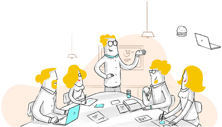 Manufacturing industry illustration showing embedded BI for production and supply chain management
