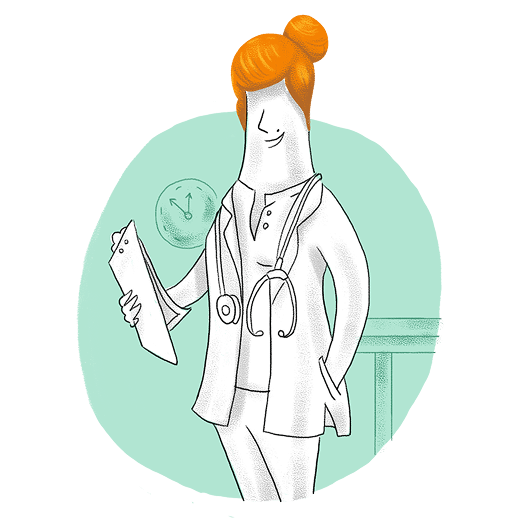 Healthcare industry illustration showing embedded BI for hospital operations and patient care