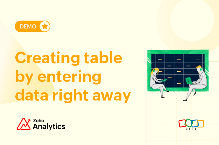 Creating table by entering data right away