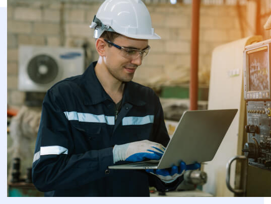 Technician maintaining a production workstation remotely