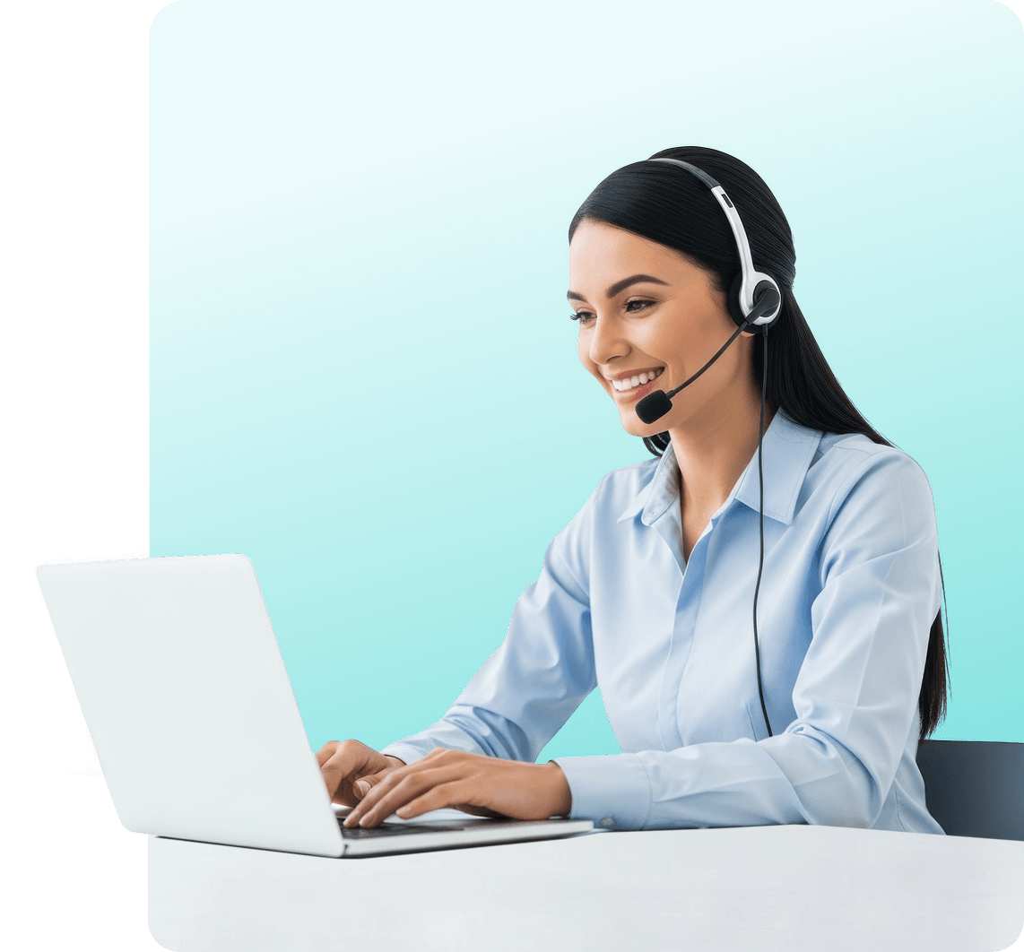 Technician using remote desktop control software to support a user
