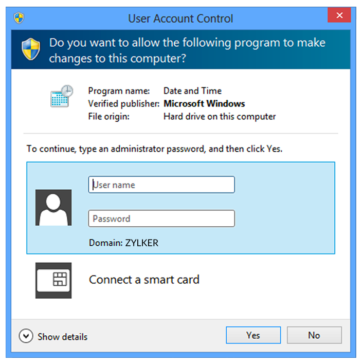 User Access Control prompt